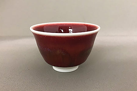 茶具 迷你茶盏 辰砂釉彩 日本产手工茶杯 清酒杯 真右卫门窑 有田烧 陶瓷器