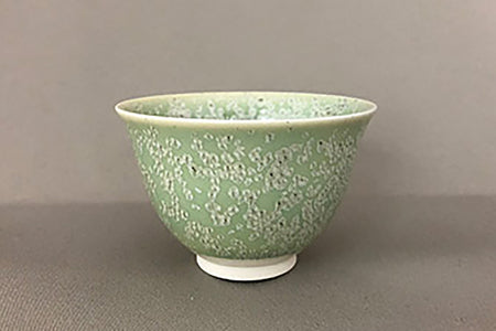 Drinking vessel, Mini sake cup, Warbler jade, tea cup - Shinemon-kiln, Arita ware, Ceramics