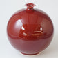 Flower vessel, Vase, Cinnabar, Round shape - Shinemon-kiln, Arita ware, Ceramics