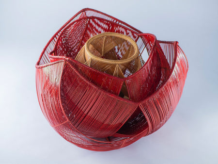 Flower vessel, Flower basket, Camellia - Ryuun Yamaguchi, Beppu bamboo crafts