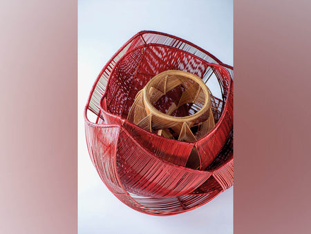 Flower vessel, Flower basket, Camellia - Ryuun Yamaguchi, Beppu bamboo crafts
