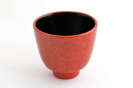 Drinking vessel, Large sake cup, Nanako-nuri, Red - Katsuyoshi Shirakawa, Tsugaru lacquerware