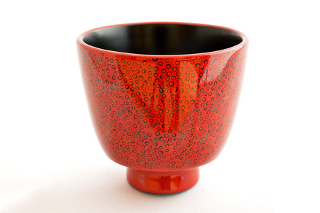 Drinking vessel, Large sake cup, Nanako-nuri, Red - Katsuyoshi Shirakawa, Tsugaru lacquerware