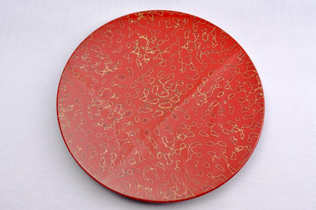 Tableware, Plate, Kara-nuri, Red - Futoshi Makinae, Tsugaru lacquerware
