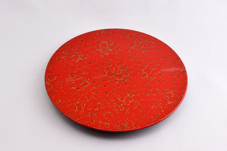 Tableware, Plate, Kara-nuri, Red - Futoshi Makanae, Tsugaru lacquerware