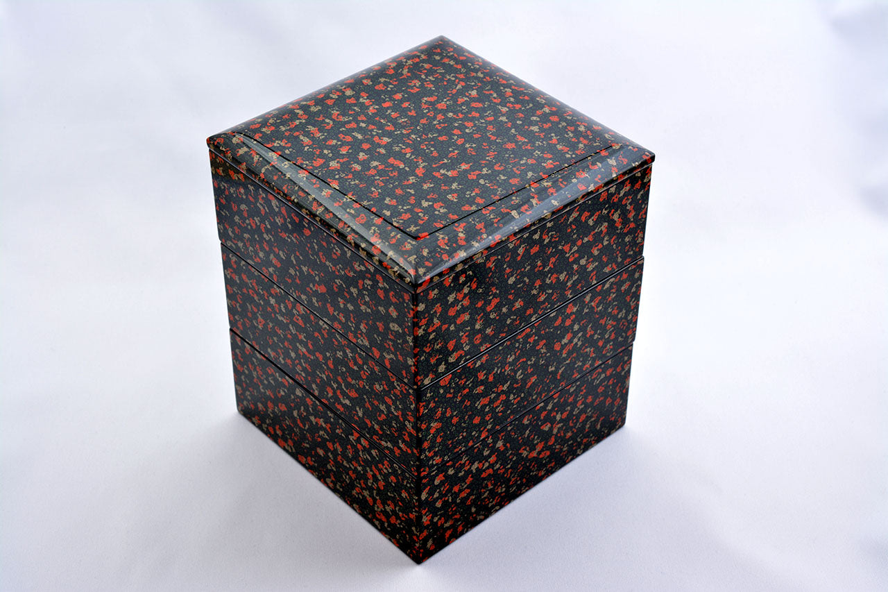 Box, Three-tiered food box, Small, Bento - Katsuyoshi Shirakawa, Tsugaru lacquerware