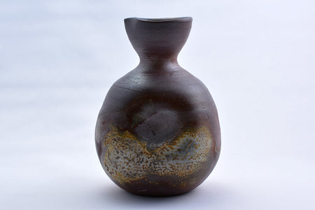 Drinking vessel, Sake bottle, Sparrow's beak - Gorobee-kiln, Bizen ware, Ceramics