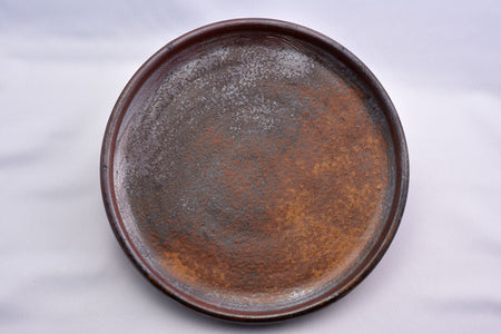 Tableware, Round plate, 7-sun size - Gorobee-kiln, Bizen ware, Ceramics