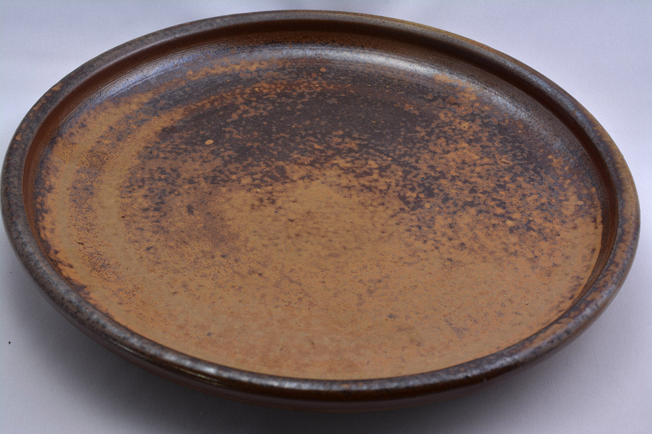 Tableware, Round plate, 8-sun size - Gorobee-kiln, Bizen ware, Ceramics