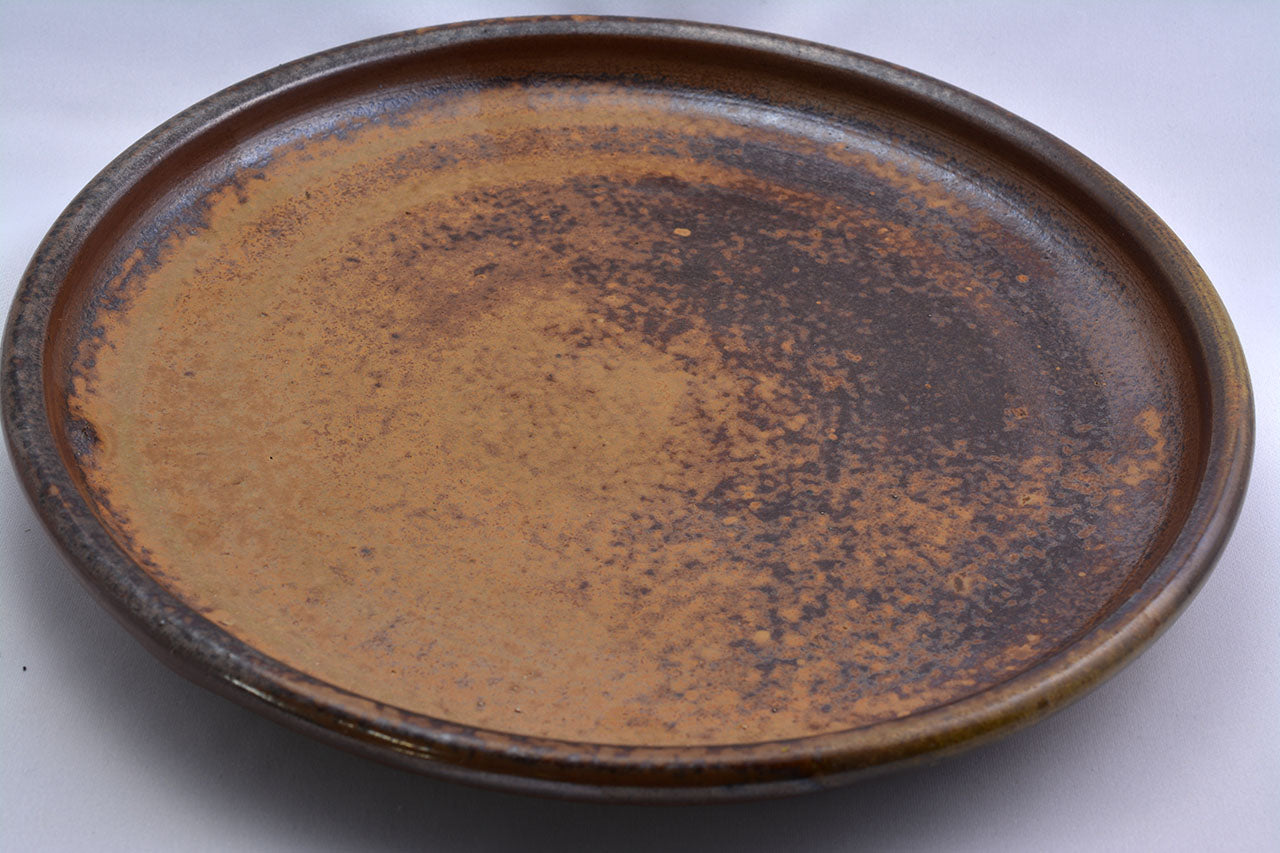 餐具 盤子 8寸圓盤 五郎邊衛窯 備前燒 陶瓷器