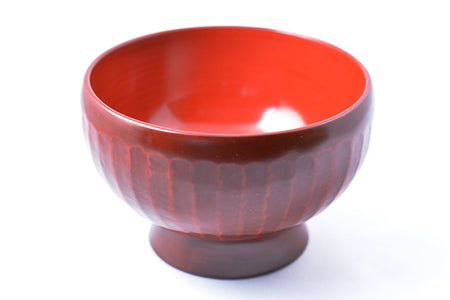 Tableware, Soup bowl with knife cut marks - Toshiki Ozono, Kamakura carved lacquerware