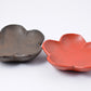 Tableware, Small plate, Plum blossom shape, Vermilion and black, 2pcs - Toshiki Ozono, Kamakura carved lacquerware