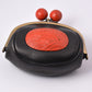 Fashion accessories, Clasp coin purse, Plover on wave carving, 4-sun size - Toshiki Ozono, Kamakura carved lacquerware