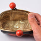 Fashion accessories, Clasp coin purse, Plover on wave carving, 4-sun size - Toshiki Ozono, Kamakura carved lacquerware
