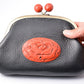 Fashion accessories, Clasp bag, Rose carving, 6-sun size - Toshiki Ozono, Kamakura carved lacquerware