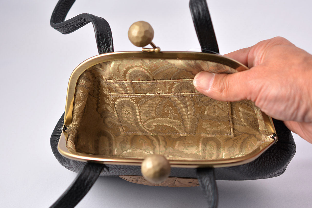 Fashion accessories, Handbag, Grape carving, 6-sun size - Toshiki Ozono, Kamakura carved lacquerware