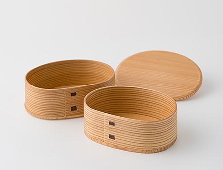 Box, Lunch box Irodori, 2-tiered, Bento - Odate bentwood, Wood crafts