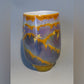 Flower vessel, Vase, Colored glaze, Far ridgeline, Hand-drawn - Yoshihiro Yamaguchi, Kutani ware, Ceramics