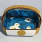 餐具 蓝釉椿纹方钵 手绘 提手 山口义博 九谷烧 陶瓷器