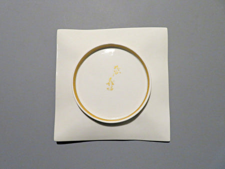 Tableware, Squar plate, Blue type, Camellia, Hand-drawn - Yoshihiro Yamaguchi Kutani ware Ceramics