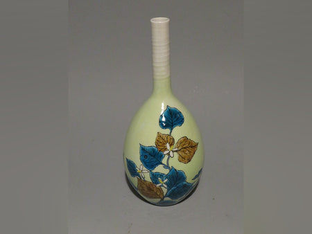 花器 單支花瓶 釉彩野花紋 手繪 山口義博 九谷燒 陶瓷器