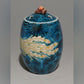 装饰摆件 蓝釉金凤凰纹香炉 手绘 山口义博 九谷烧 陶瓷器