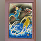 裝飾品 陶板畫 雕釉彩龍虎紋 手繪 山口義博 九谷燒 陶瓷器