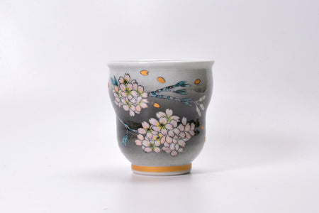 茶具 花纹茶杯 樱花 手绘 山口义博 九谷烧 陶瓷器