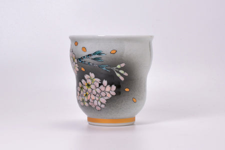 茶具 花紋茶杯 櫻花 手繪 山口義博 九谷燒 陶瓷器