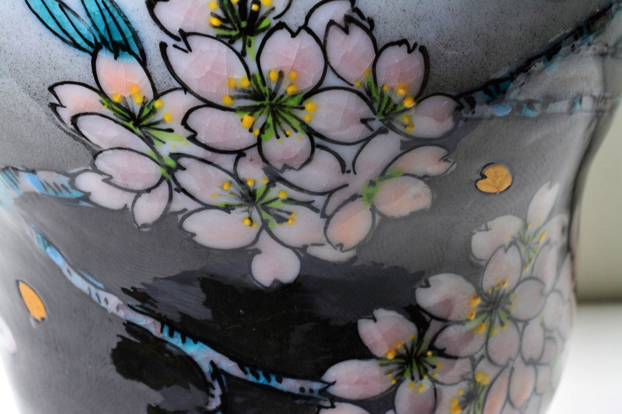 Tea supplies, Tea cup, Cherry blossom, Hand-drawn - Yoshihiro Yamaguchi, Kutani ware, Ceramics