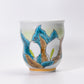 茶具 花紋茶杯 水芭蕉 手繪 山口義博 九谷燒 陶瓷器