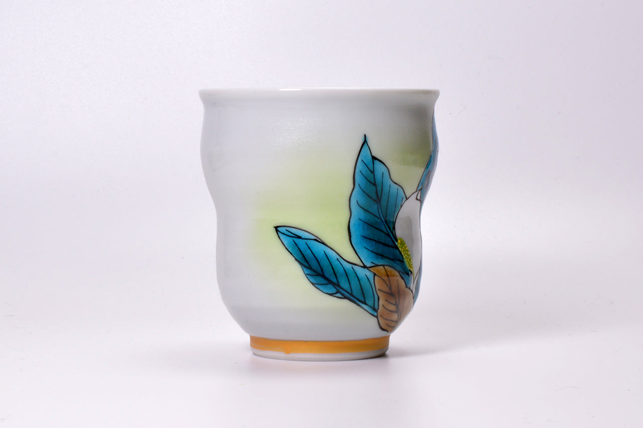 Tea supplies, Tea cup, Skunk cabbage, Hand-drawn - Yoshihiro Yamaguchi, Kutani ware, Ceramics