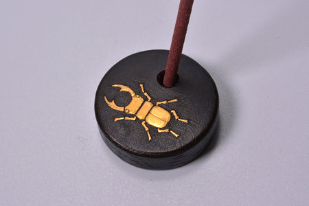 Ornament, Incense holder, Stag beetle - Yoku Aso, Higo inlays, Metalwork