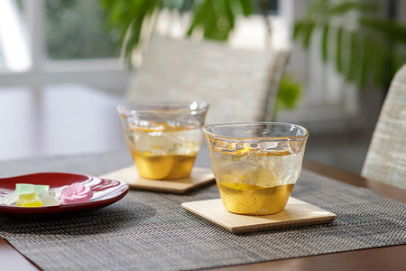 Tea supplies, Cracking tea cup and coaster, 2pcs each - Glass Kanazawa gold leaf, Craft material