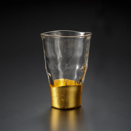 杯子 貫入 一口杯(1只裝) 金箔 玻璃 金澤箔 工藝材料