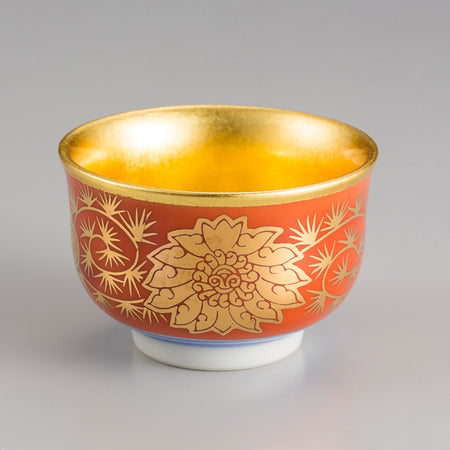 Drinking vessel, Sake cup Eiraku - Ceramics, Kanazawa gold leaf, Craft material