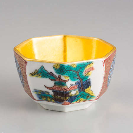 Drinking vessel, Sake cup Shoza - Ceramics, Kanazawa gold leaf, Craft material