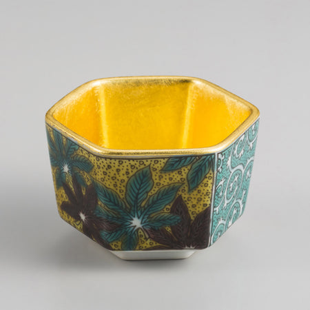 Drinking vessel, Sake cup Yoshidaya - Ceramics, Kanazawa gold leaf, Craft material