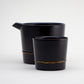 Drinking vessel, Large sake cup, Rope-pattern, Black - Kawatsura lacquerware