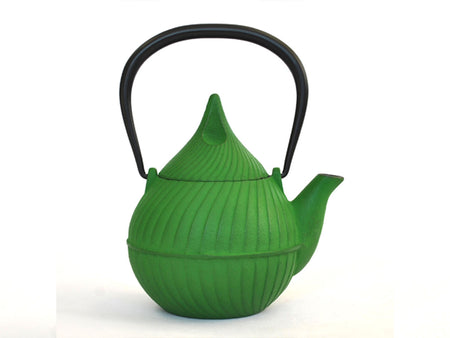 Tea supplies, Tea pot, Flower bud, 0.4L, Green - Nambu ironware, Metalwork