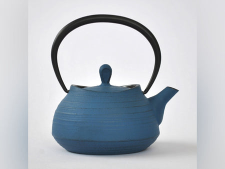 茶具 茶壺 刷毛目 0.4L 日本藍 南部鐵器 金屬工藝品