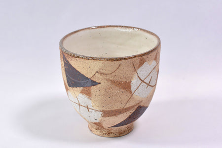 Tea supplies, Colored mud tea cup, 2 pcs, Harui Akaogi, Kasama ware, Ceramics