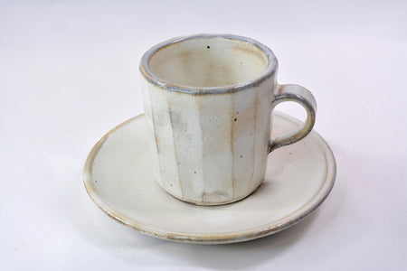 咖啡用品 粉引咖啡杯碟套装 菊地弘 笠间烧 陶瓷器