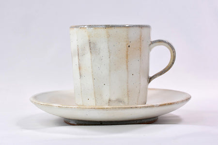 Cafe supplies, Kohiki Cup and saucer, Hiroshi Kikuchi, Kasama ware, Ceramics