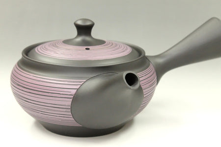 Tea supplies, Kyusu teapot, Black mud, Purple brush mark - Ukou-kiln, Tokoname ware, Ceramics