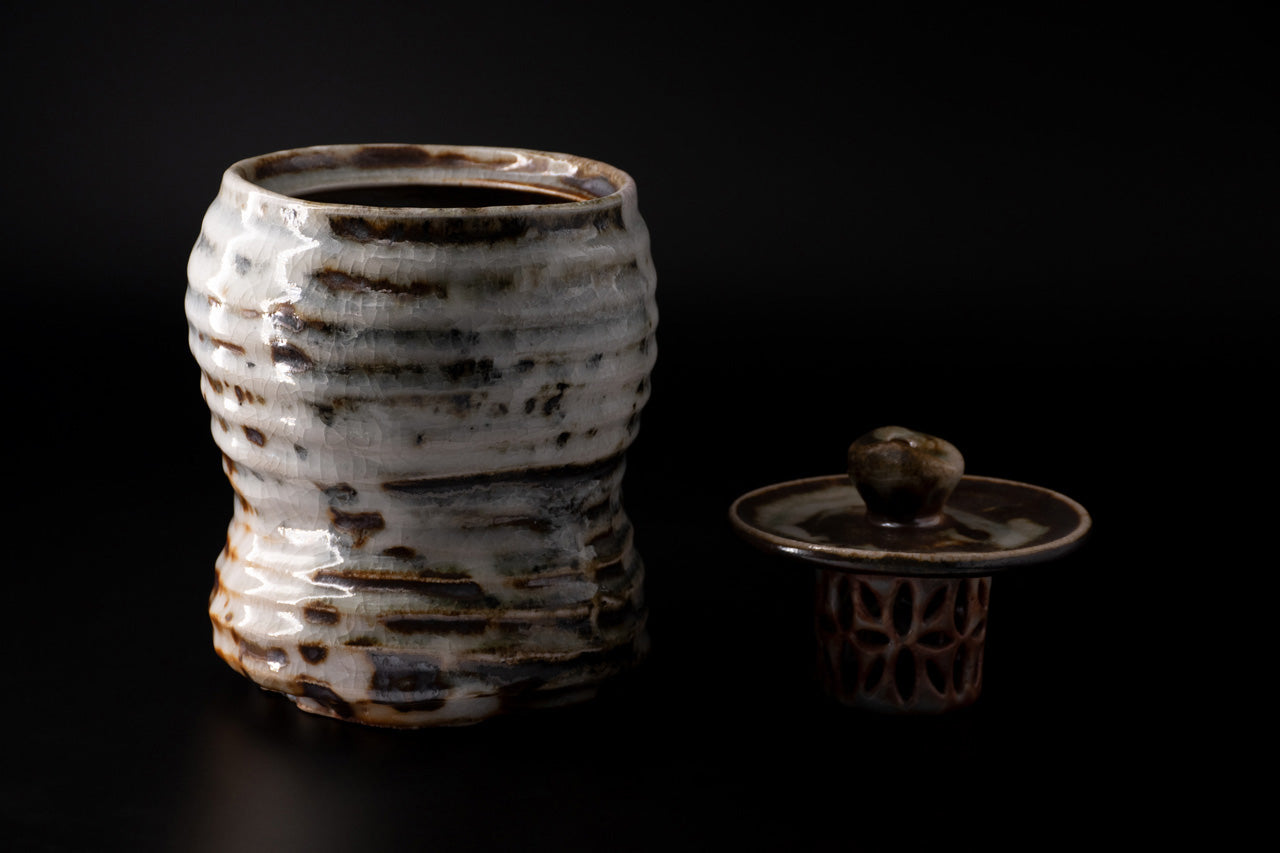 Tea ceremony utensils, Nezumi shino, Water jug, Tanpyo - Goren-kiln, Sachi Yamashita, Mino ware, Ceramics