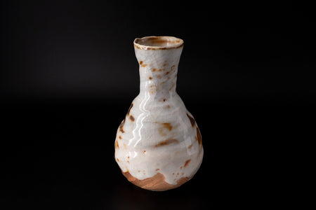 Flower vessel, Nezumi shino, Vase B - Goren-kiln, Sachi Yamashita, Mino ware, Ceramics