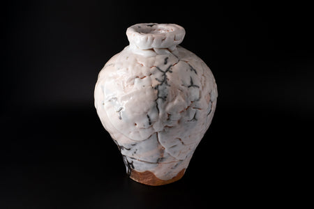 Flower vessel, Shino, Pot - Goren-kiln, Sachi Yamashita, Mino ware, Ceramics