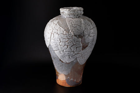 Flower vessel, Nezumi shino, Pot - Goren-kiln, Sachi Yamashita, Mino ware, Ceramics