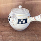 Tea supplies, Kyusu teapot, White marbled, Dot on black belt in the middle, Large - Kenji-kiln, Takumi Hotta, Tokoname ware, Ceramics